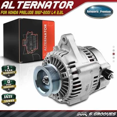 New Alternator for Honda Prelude 1997-2001 L4 2.2L 90A 12V CCW 6-Groove Pulley - Image 1 of 4
