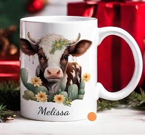Tasse personalisiert Name Kuh Druck individuelles Design Kaffee Tee Geschenk 06 - Bild 1 von 2