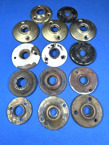 14 Antique & Vintage Doorknob Escutcheons ~ Steel, Brass, Bronze ~ Door Hardware - Picture 1 of 7