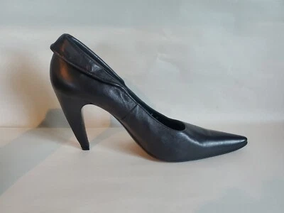 Zapatos de salón Lagerfeld vintage talla 9 años 2000 cuero negro tacón alto puño al tobillo nunca usados Foto 1 de 4