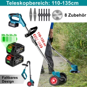 Faltbar Elektrisch Rasentrimmer Akku Garten-Rasen-Unkraut-Trimmer für Garten Hof - Bild 1 von 26