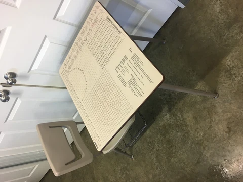 Vintage American Seating Math School Desk w/ formula's Cover