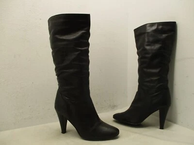 Botas de moda ALDO de cuero negras de tacón alto hasta la rodilla para mujer talla 39 EUR Foto 1 de 4