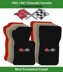 Lloyd Velourtex Front Mats for '63-67 Chevy Corvette w/Corvette Cross Flags - Picture 1 of 77