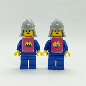 (2) Lego Classic Yellow Castle Knight Minifigure Lot Crown Sticker Vest 375 6075 - Picture 1 of 2