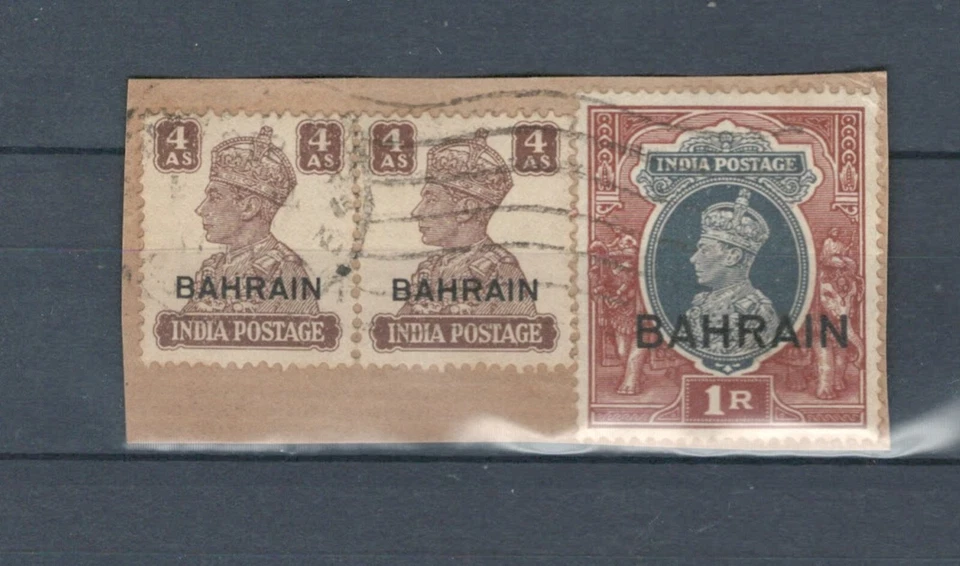 LOTE DE SELLOS DE BAHRÉIN COLONIAS BRITÁNICAS REY JORGE EN PAPEL DE CUBIERTA (BAH 168) Foto 1 de 1