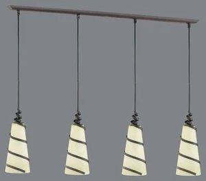Trio Landhausstil Pendellampe 100cm 4x40W E14 LED möglich rost 300900424 Neu - Bild 1 von 1
