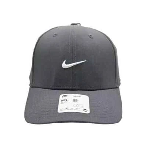 Nike Dri Fit Club Cap Swoosh Hat Gray White Unisex M/L Adult FV5563-068 - Picture 1 of 2