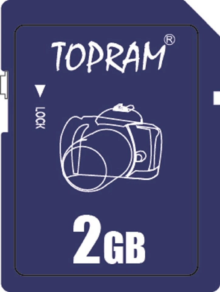 TOPRAM 2GB SD 2G SD Secure Digital Card for Camera GPS Tablet non-HC devices - Image 1 of 2
