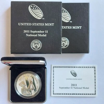 2011 W US United States Mint September 11th 9/11 Silver National Medal OGP COA - Image 1 of 4