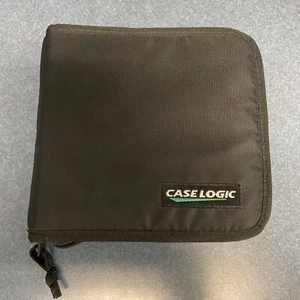 Case Logic CD DVD Disc Holder Black Travel Soft Storage Holds 24 Discs 2 Pockets - Picture 1 of 3