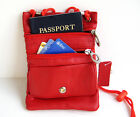 Sac à main de voyage en cuir véritable sac passeport poches zippées sangle cordon sac à main