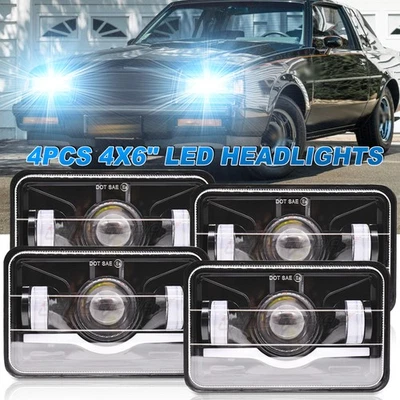 Faros LED DRL Fit Buick Electra 1975-1990 Regal 1982-1987 4 piezas 4x6 pulgadas Foto 1 de 4