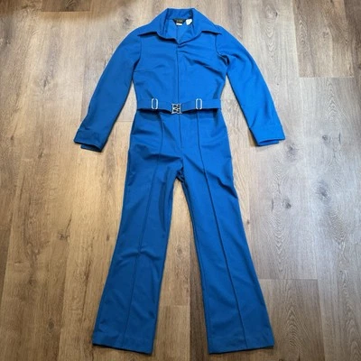Vtg 60s 70s Jumpsuit Bell Bottom One Piece Leisure Alls Jump suit Disco Women 10 - Image 1 of 4