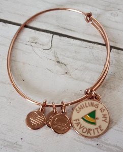 Disney Alex & Ani Elf Movie "Smiling is My Favorite" Expandable Bracelet - Picture 1 of 4