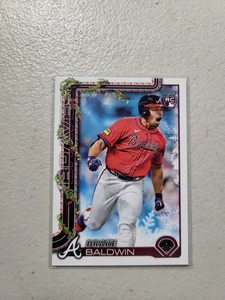 2025 Topps Holiday Drake Baldwin RoY RC Cookie Back Candy Cane SSP Braves NM - Bild 1 von 2