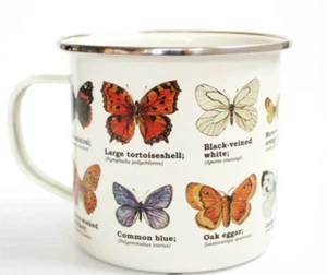 GR Mariposas Mariposas Esmalte Taza Jardín Viaje Regalo Navidad Cumpleaños - Imagen 1 de 2