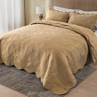 KINGNEX Oversized King Bedspreads 128x120 for Extra Wide Tall King or Cal King Bed Ultra