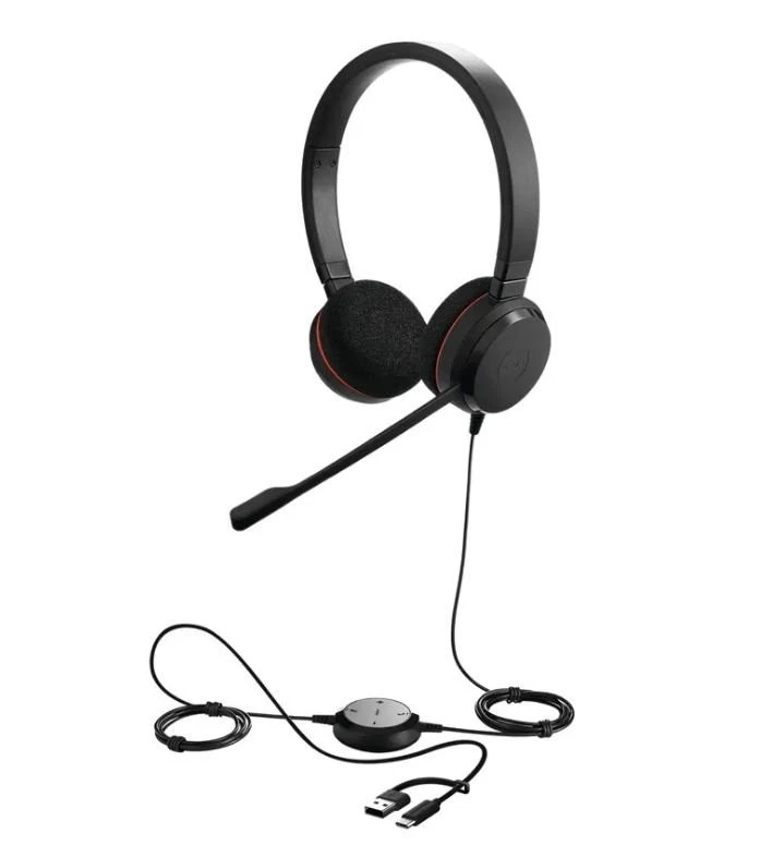 Jabra Evolve 20 Usb-C Uc Headset With Usb-C To Usb-A Adapter - Image 1 of 1