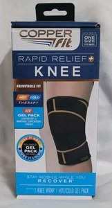 COPPER FIT RAPID RELIEF KNIE VERSTELLBAR PASSFORM WICKELN - WARM ODER KALT GEL PACK - ONE SIZE - Bild 1 von 3
