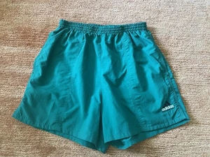 Vintage Unisex Adidas Equipment Teal Nylon Shorts Sz D7/F46 Elastic Waist - Picture 1 of 7