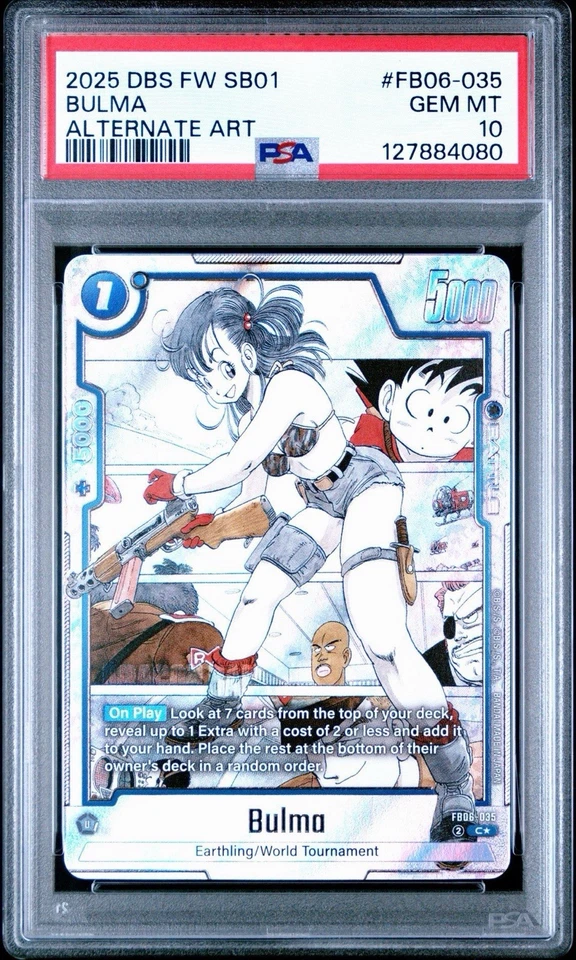PSA 10 Bulma FB06-035 (Alternate Art) C* Foil SB01 DBS Fusion World Manga - Image 1 of 1
