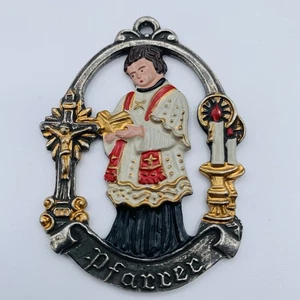 Sacerdote Pastore Padre Religioso Tedesco Peltro Decorazione Natalizia Chierico - Foto 1 di 7