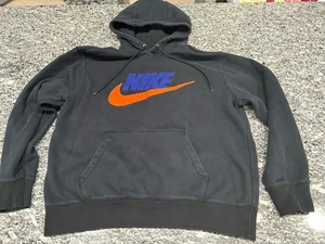 Nike Club Fleece Hoodie Herren Large Logo Pullover Sweatshirt Freizeit Schwarz Shag - Bild 1 von 10