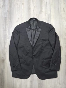 JOS A BANK Traveler Tuxedo Wool Black One Button Suit Jacket Sz 46R mens - Picture 1 of 15