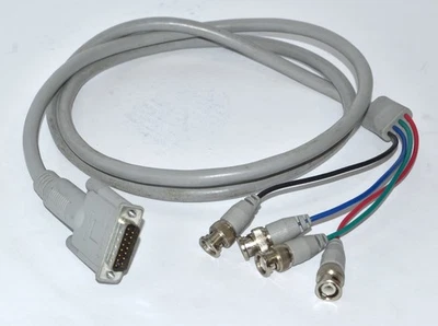 RasterOps DB15 Male to BNC Monitor Cable, 6' *Used* 9000-001 - Image 1 of 3