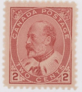 Canada Stamp #90 - Edward VII (1903) 2¢ Type II (VF-MLH) - Foto 1 di 1