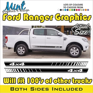 Calcomanías todoterreno todoterreno todoterreno 4x4 a rayas laterales para camión Ford Ranger gráficos 006 - Imagen 1 de 4