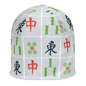 Fun Mah Jong Tiles  MahjonggAll-Over Print Beanie - Picture 1 of 16