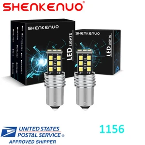 2X White Bright 1156 7506 LED Reverse Backup Light Bulbs 6500K Canbus Error Free - Picture 1 of 10