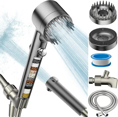 Cabezal de Ducha Filtrado con Portátil, Cabezal de Ducha de Lluvia de Alta Presión con Masaje Foto 1 de 4