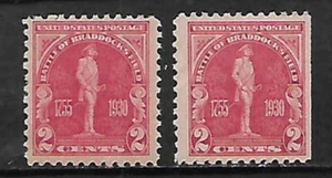 US Collection 2 stamps # 688 - 2¢ Braddock's Field MNH - Picture 1 of 1