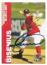 JOE BISENIUS Autographed Signed 2005 Lakewood card Philadelphia Phillies COA