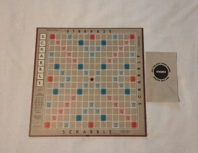 Vintage 14" X 14" Scrabble Replacement Board And Instructions - Image 1 of 4