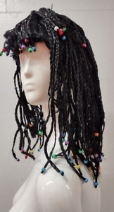 Vintage REGGAE Wig COLORFUL BEADS BRAIDS - ORIGINAL 1980'S -1990'S WIG LONG HAIR