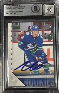 Nils Hoglander Signed 2020-21 UD 2005-06 Tribute Young Guns #T-79 BAS Auto 10 - Picture 1 of 2