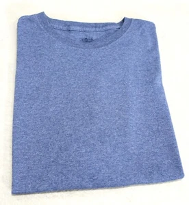 Jerzees T-shirt Men Large Blue Plain Solid Cotton Blend 50/50 Tagless - Picture 1 of 4