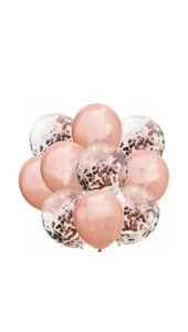 10 Pieces Of 12-16 inch Latex and Confetti Sequin Balloons Party - Picture 1 of 3
