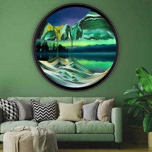 17.3'' Moving Sand Art 3D Sand Painting Wall Art Deep Sea Sandscape Living Room - Picture 1 of 7