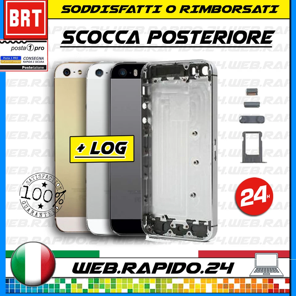 BACK COVER SCOCCA POSTERIORE VETRO+FRAME COMPLETA PER APPLE IPHONE 5 5G TELAIO!! - Immagine 1 di 1