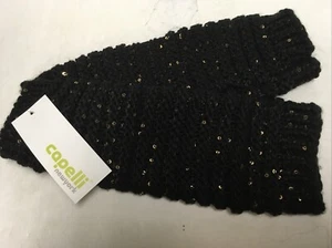CAPELLI GIRLS LEG WARMERS BLACK WITH GOLD SEQUINS NEW WITH TAG FREE SHIPPING - Picture 1 of 3