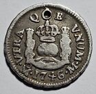 1746 Mexico 1/2 Real Silver Coin ~ Holed Felipe V (FB2-118)
