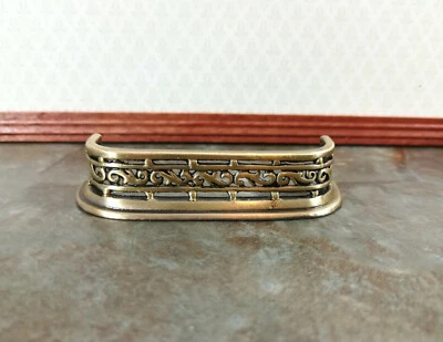 Dollhouse Metal Fireplace Fender Small 1:12 Scale Antique Brass Finish - Image 1 of 3