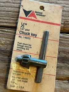 VINTAGE 1/2 Inch CHUCK KEY with 1/4 Inch Pilot 14923 Prof quality TOOL STEEL USA - Picture 1 of 5