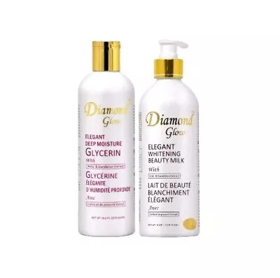 LABELLE DIAMOND GLOW Diamond Glow Elegant Whitening Set Of 2 Beauty Milk & Glycerin 500ml Each