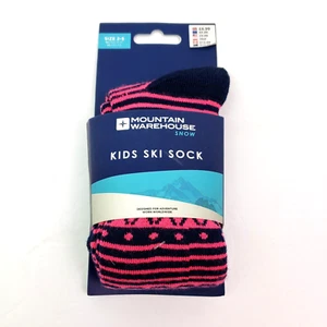 Mountain Warehouse Snow Kids Girls Size 2-5 Navy Striped Ski Socks 1 Pair - Picture 1 of 4